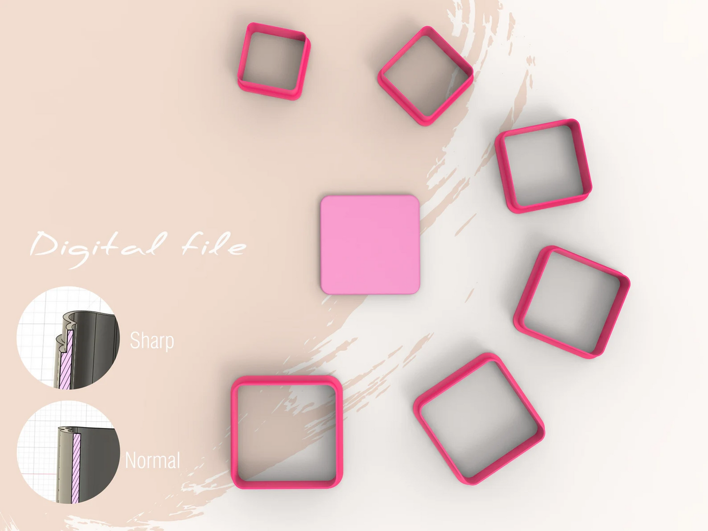 Basisvorm – Afgerond vierkant (3D cutter)