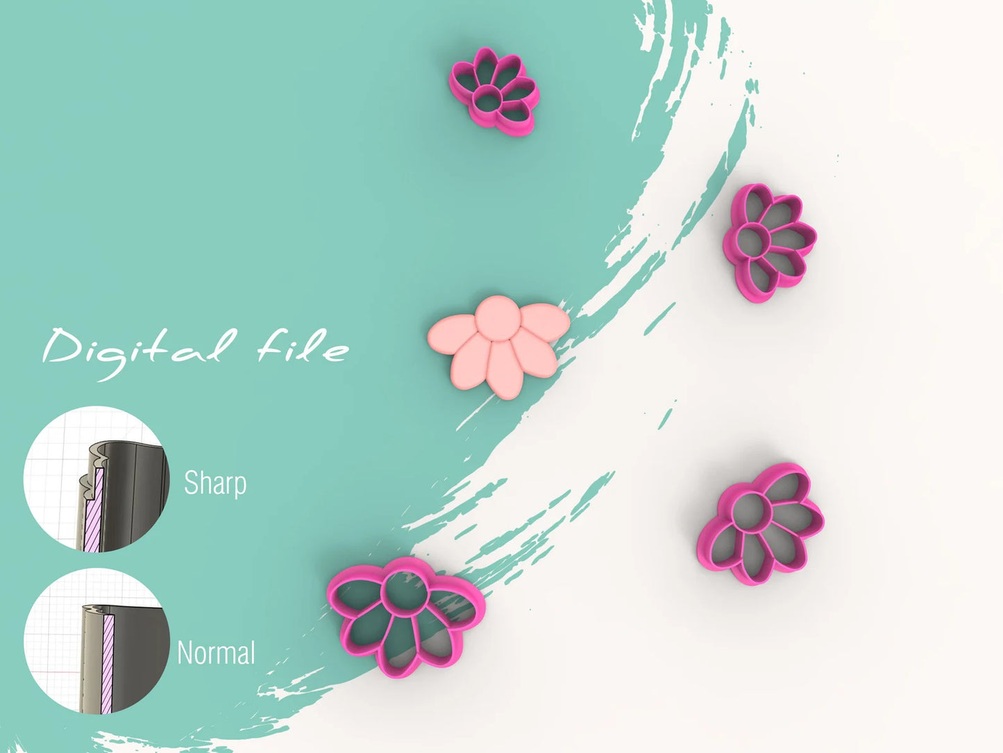 Bloemen - Half - Relfiëf (3D cutter)