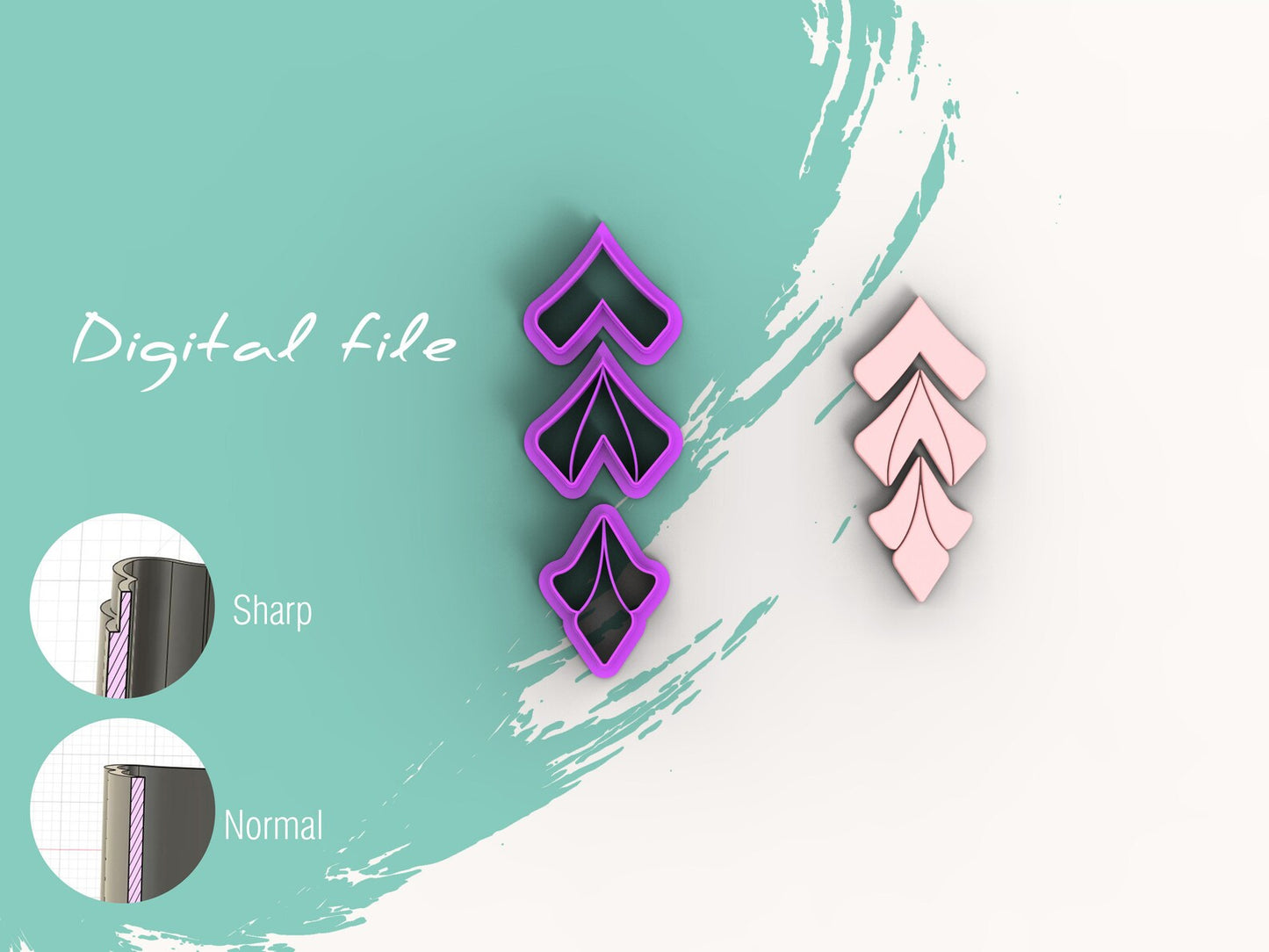 Planten - Blad - Reliëf - Combo B (3D cutter)