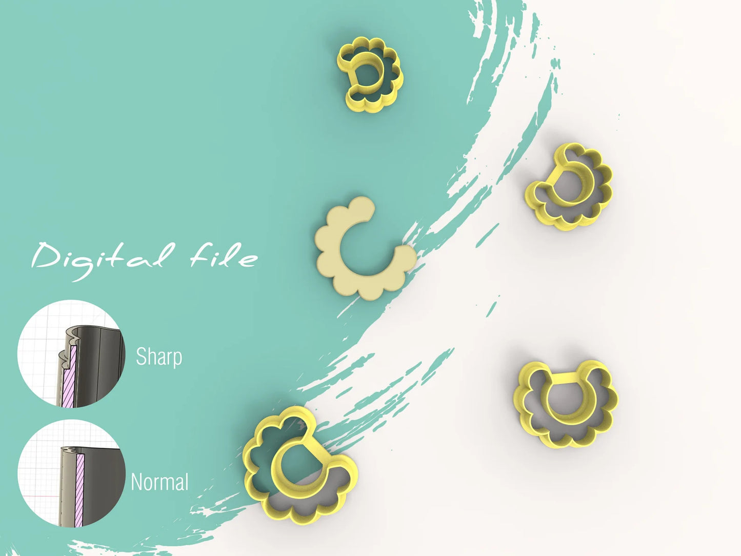 Bloem - Ovaal in het midden (3D cutter)