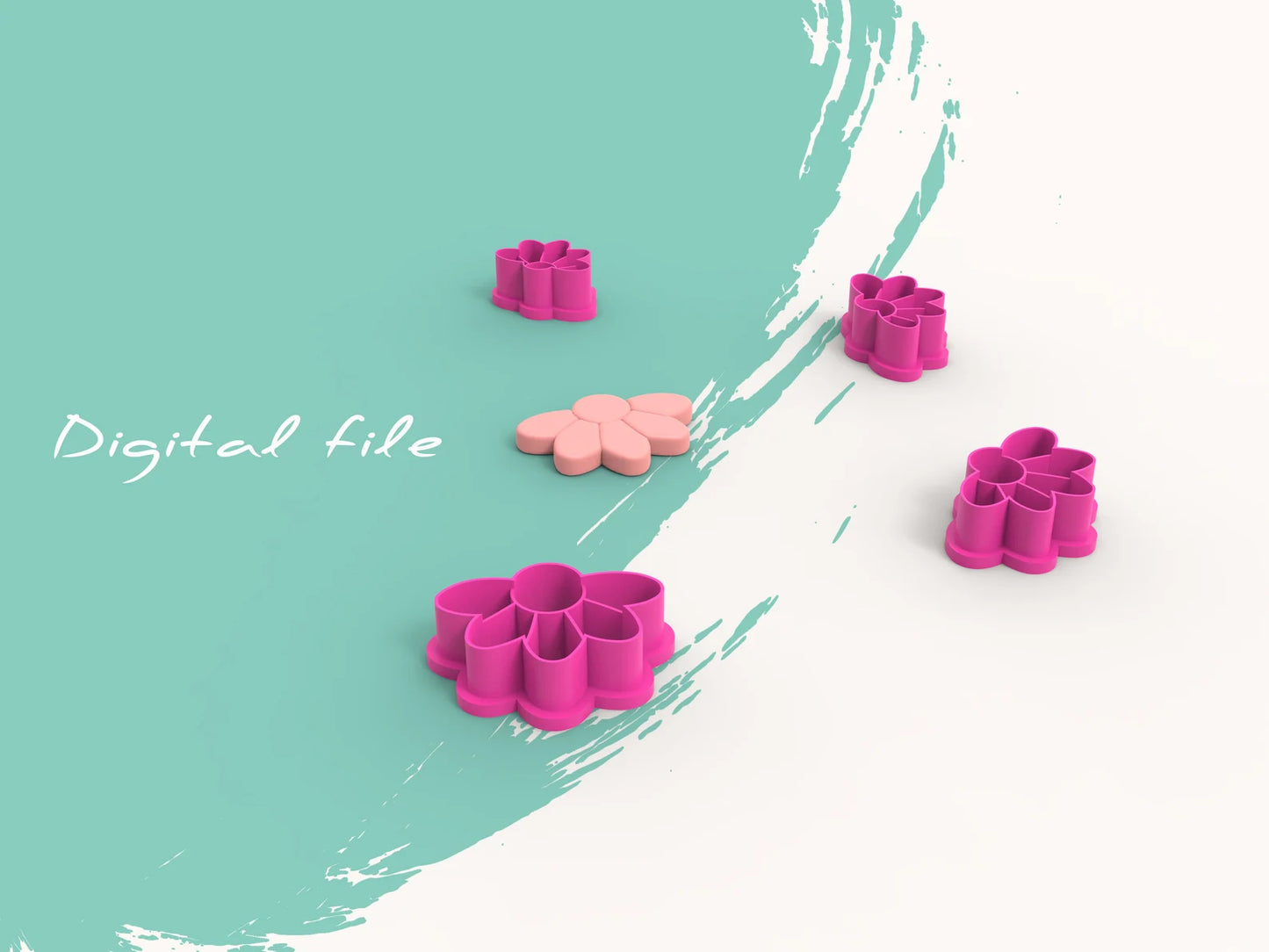 Bloem - Margriet - Druppel - Reliëf (3D cutter)