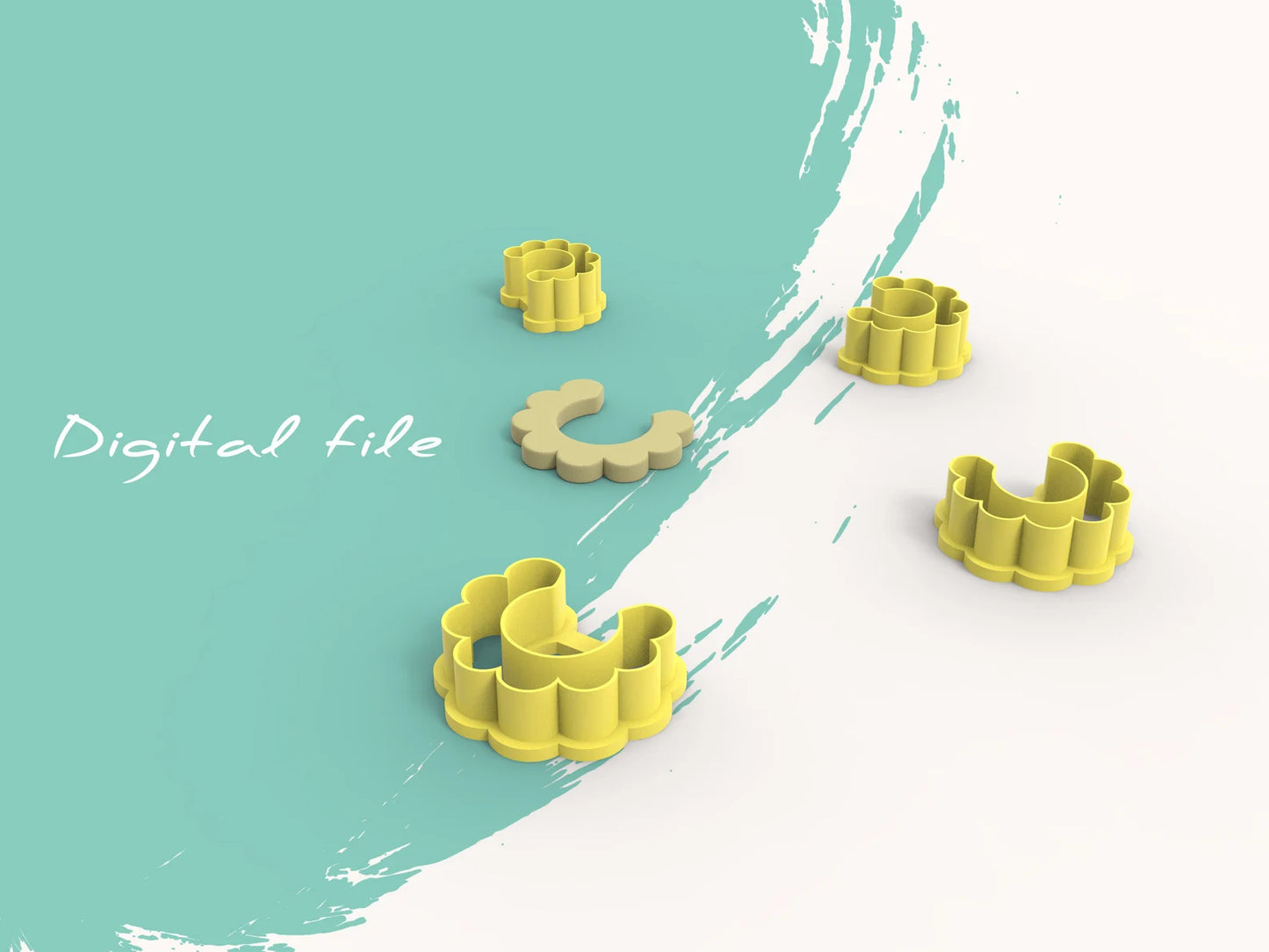 Bloem - Ovaal in het midden (3D cutter)