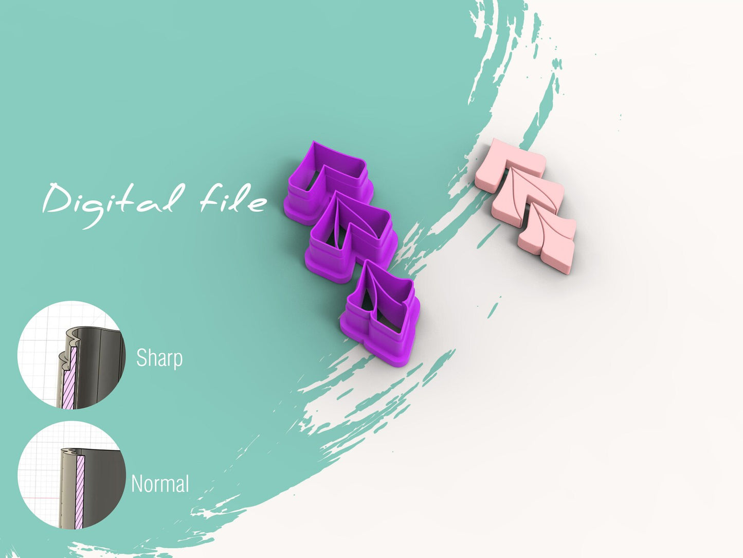 Planten - Blad - Reliëf - Combo B (3D cutter)