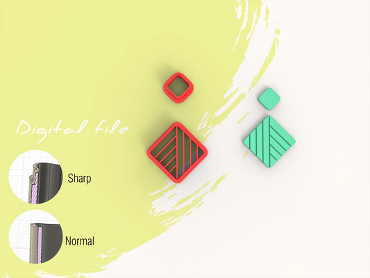 Basisvorm – Vierkant met geometrisch patroon (3D cutter)